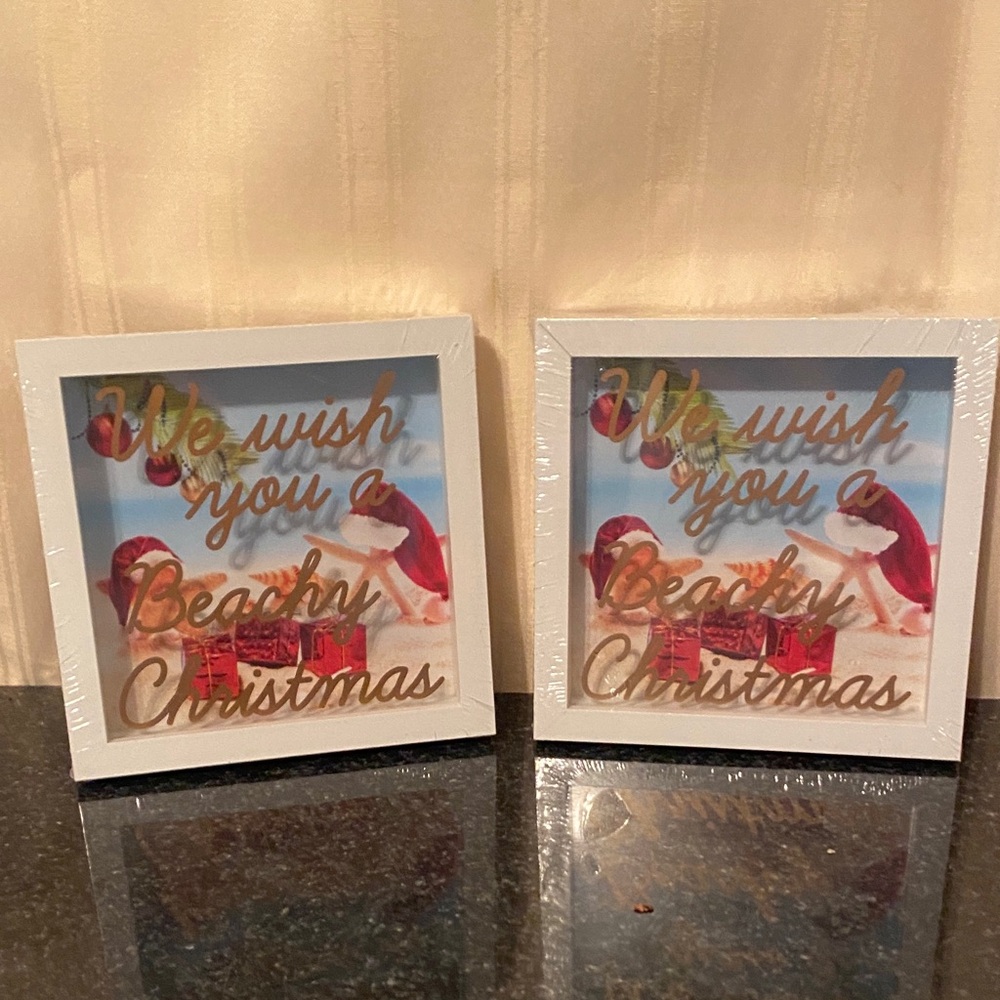 Beachy Christmas Wall Art Set